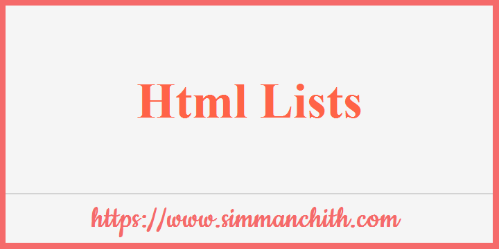HTML Lists (Ordered, Unordered, Description, and Horizontal)