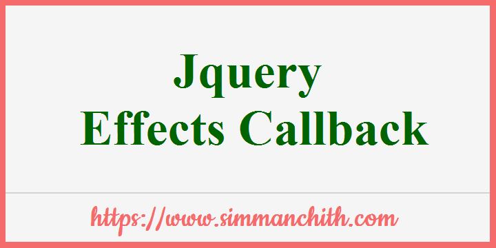 jQuery Callback Functions
