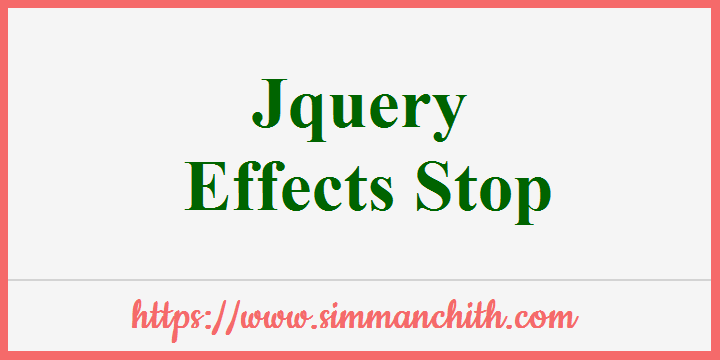 jQuery Stop Animations
