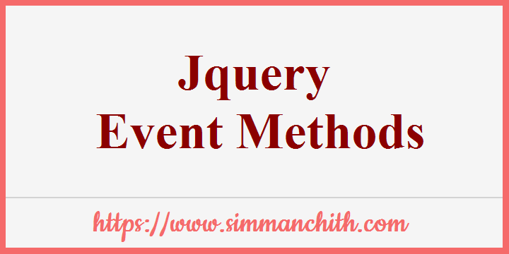 jQuery Event Methods