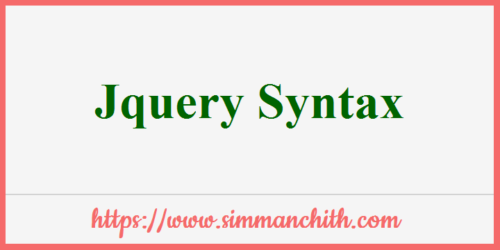 jQuery Syntax