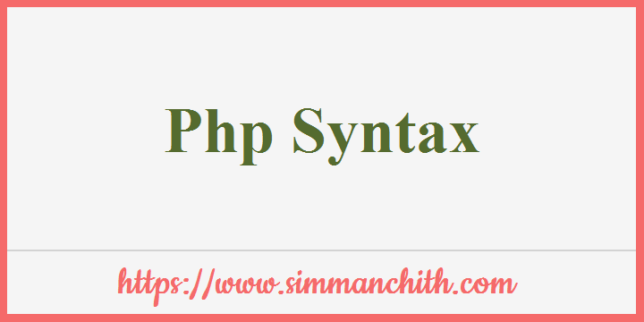 PHP Syntax