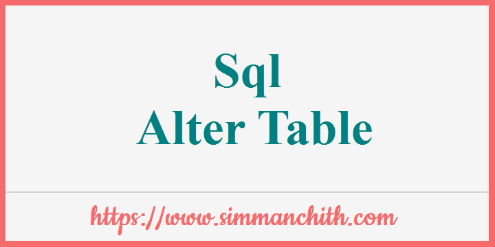 SQL ALTER TABLE Statement