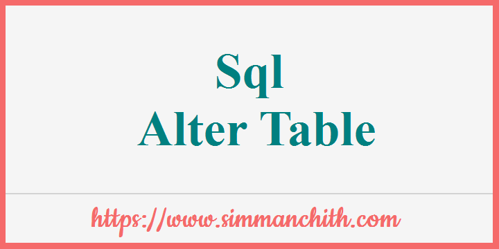 Sql Alter Table Update Or Column Structure