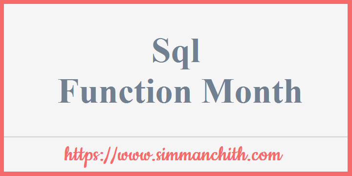 SQL MONTH() Function