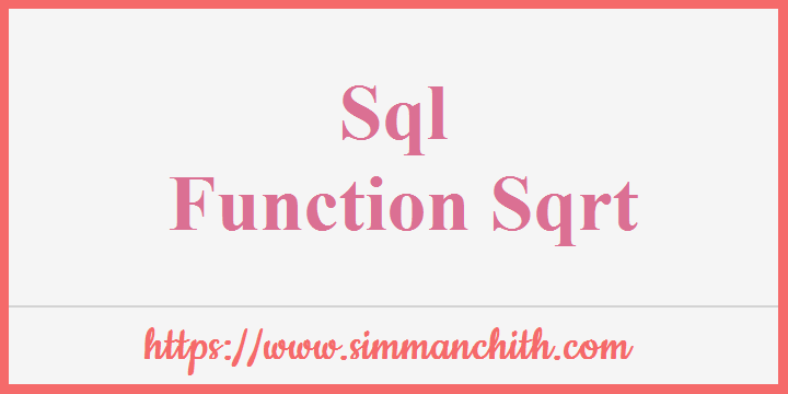 SQL SQRT() Function