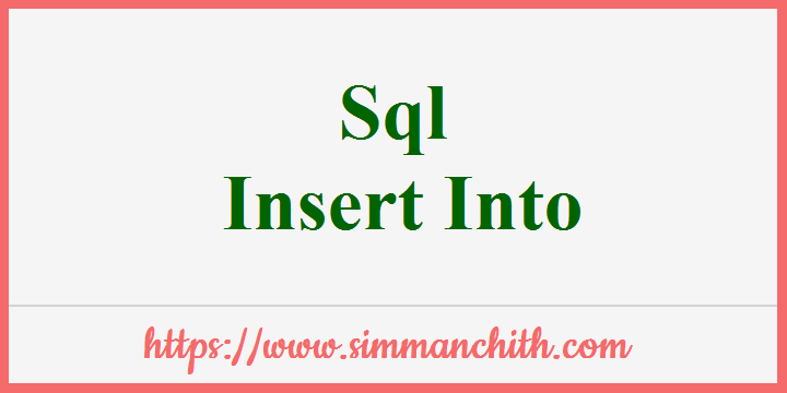 SQL INSERT INTO Statement