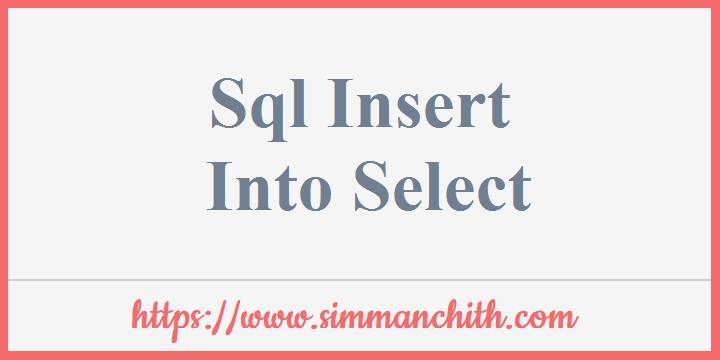 SQL INSERT INTO SELECT Statement