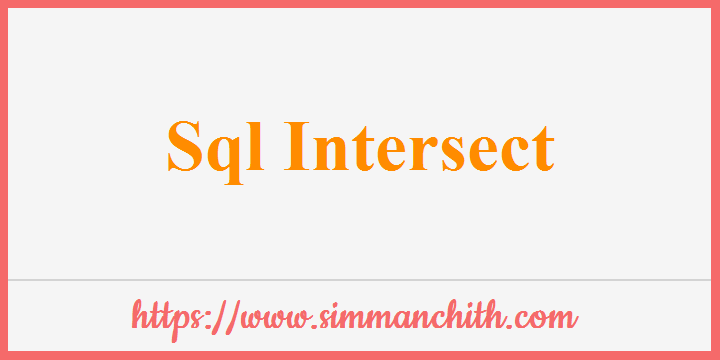 Sql Intersect Operator