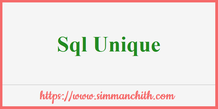 SQL UNIQUE Constraint